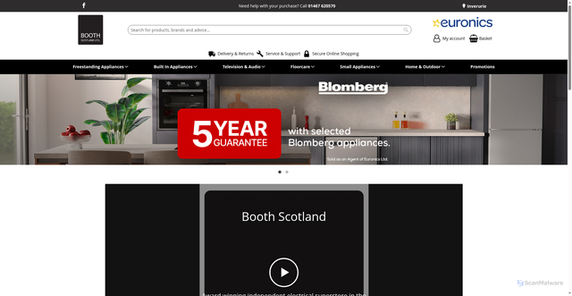 Security scan screenshot of https://shop.boothscotland.scot