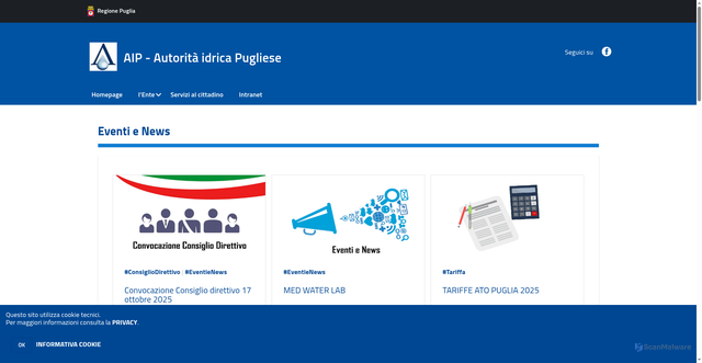 Security scan screenshot of https://www.autoritaidrica.puglia.it/hh/index.php