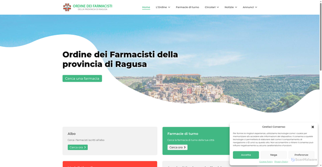 Security scan screenshot of https://www.farmacistiragusa.it/