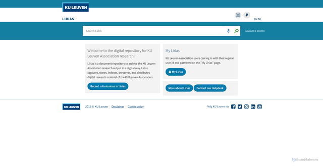 Security scan screenshot of https://lirias.kuleuven.be