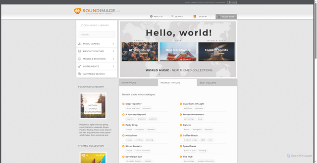 Security scan screenshot of https://www.soundimage.eu