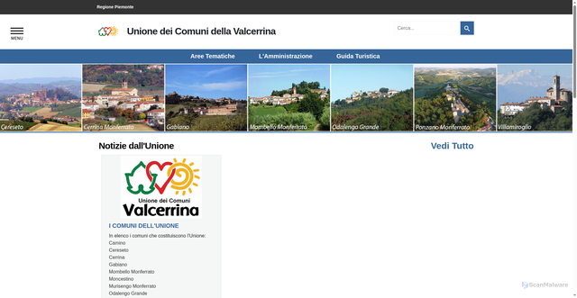 Security scan screenshot of https://www.valcerrina.it/