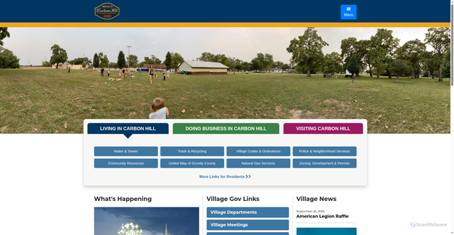 Security scan screenshot of https://villageofcarbonhill-il.gov/