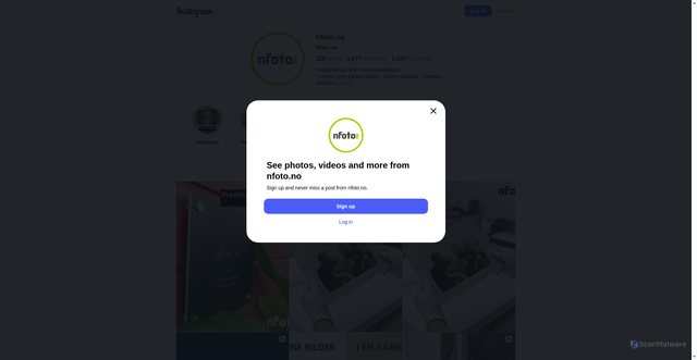 Security scan screenshot of https://www.instagram.com/nfoto.no/?utm_source=nfoto.no&utm_campaign=fce6ed79c1-EMAIL_CAMPAIGN_2026_04_06_01_31_COPY_02&utm_medium=email&utm_term=0_-edac42241a-4832893&mc_cid=fce6ed79c1&mc_eid=UNIQID