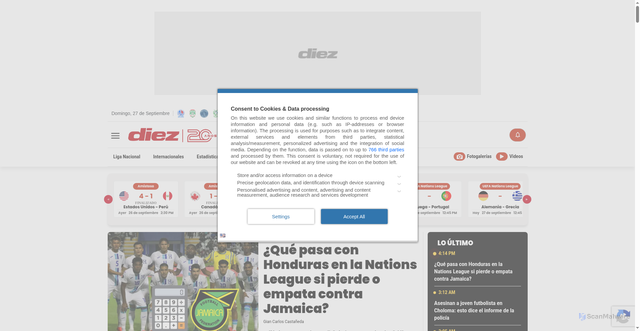 Security scan screenshot of https://diez.hn