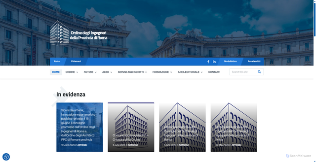 Security scan screenshot of https://www.ording.roma.it