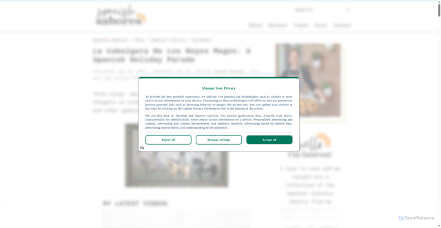 Security scan screenshot of https://spanishsabores.com/la-cabalgata-de-los-reyes-magos-spanish-holiday-parade/