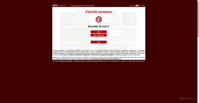 Security scan screenshot of https://rosszlanyok.hu