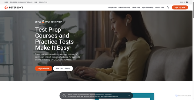 Security scan screenshot of https://www.petersons.com