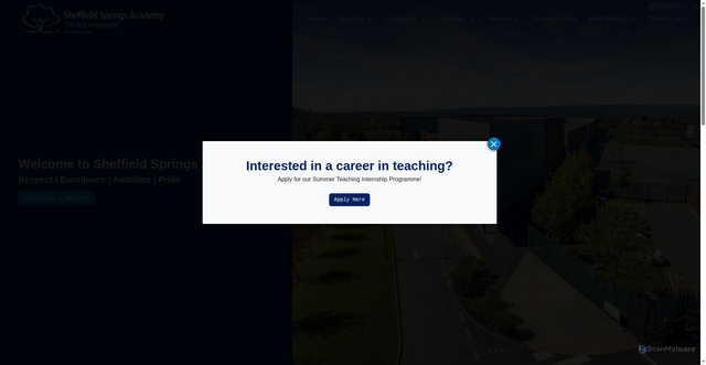 Security scan screenshot of http://www.sheffieldsprings-academy.org