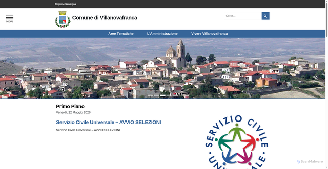 Security scan screenshot of https://www.comune.villanovafranca.ca.it