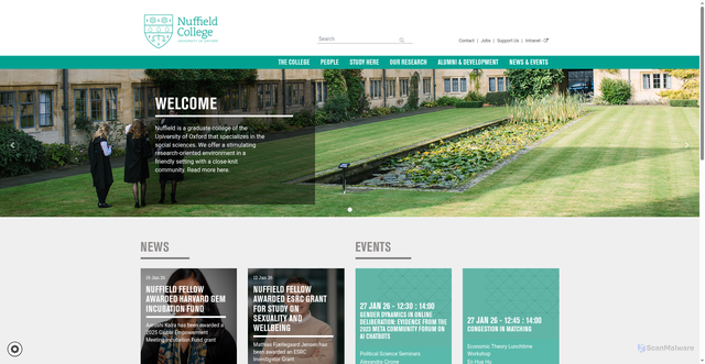 Security scan screenshot of https://www.nuffield.ox.ac.uk/