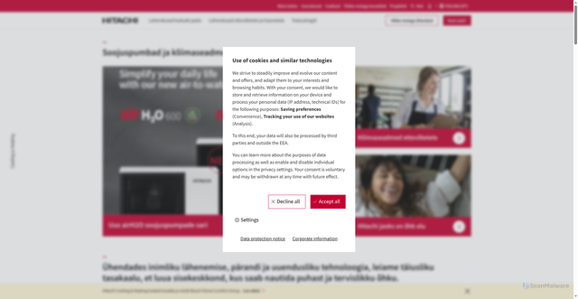 Security scan screenshot of http://hitachibaltic.ee/