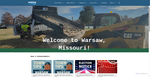 Security scan screenshot of https://warsawmo.gov/