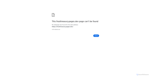 Security scan screenshot of http://frosttreasury.pages.dev