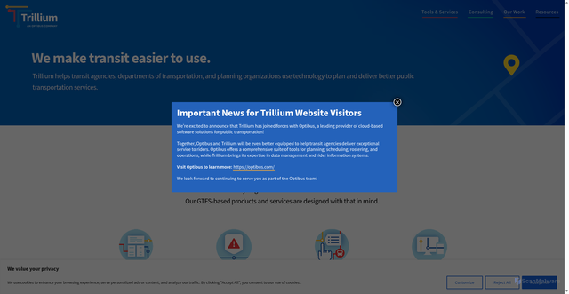 Security scan screenshot of https://trilliumtransit.com