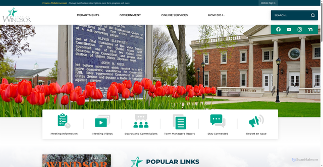 Security scan screenshot of https://www.windsorct.gov/