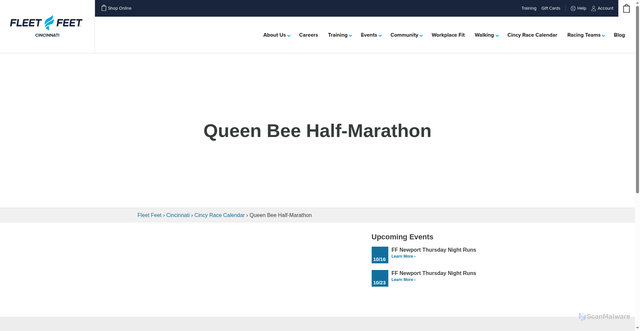 Security scan screenshot of https://www.fleetfeet.com/s/cincy/races/queen-bee?srsltid=AfmBOopMa2huiaaJlbnjC_XGWMWH6SWS4mtB0j6flK-8AZ3Bb7f5U4lw