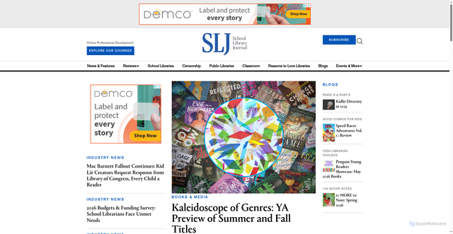 Security scan screenshot of https://www.schoollibraryjournal.com