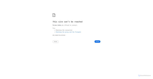 Security scan screenshot of https://forums.kuban.ru