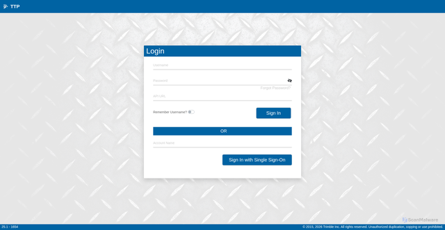 Security scan screenshot of https://tmt-ttp-25-1.trimble-transportation.com
