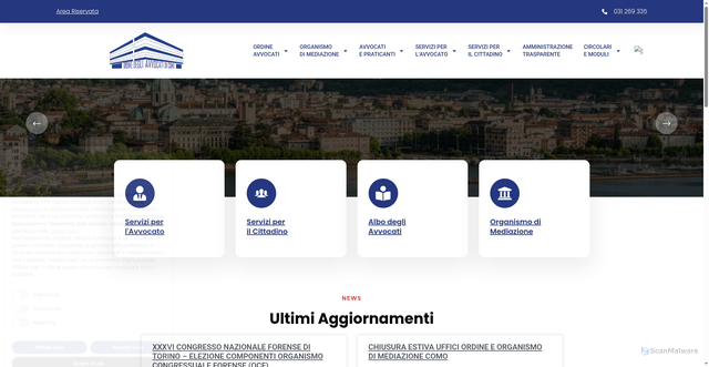 Security scan screenshot of https://ordineavvocaticomo.it/