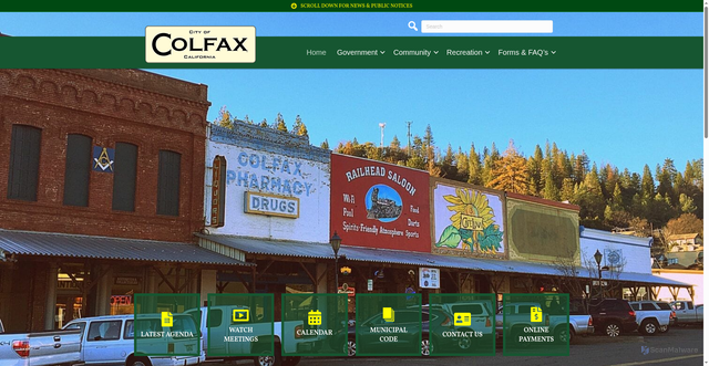 Security scan screenshot of https://colfax-ca.gov/