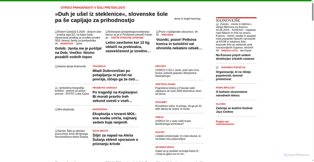 Security scan screenshot of https://dnevnik.si