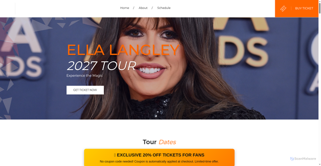 Security scan screenshot of https://ellalangleytour2027.com/