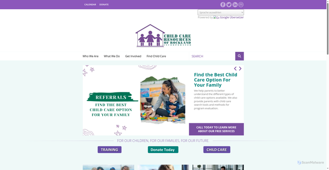 Security scan screenshot of https://childcarerockland.org/
