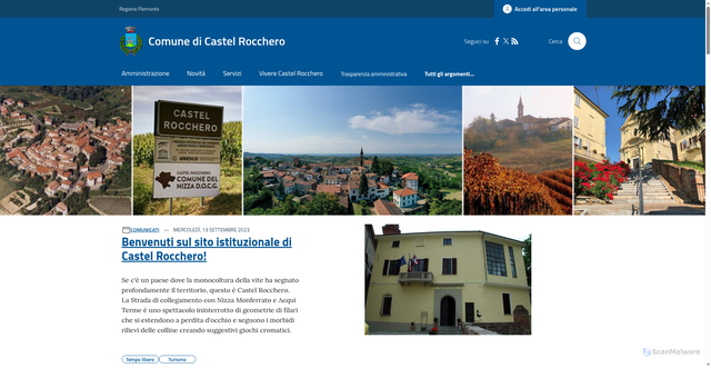 Security scan screenshot of https://www.comune.castelrocchero.at.it/