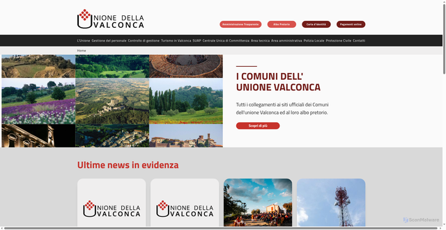 Security scan screenshot of https://www.unionevalconca.rn.it/