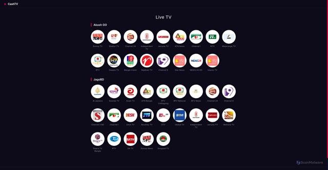 Security scan screenshot of https://cashtv-n5t5egcd0g.edgeone.app/