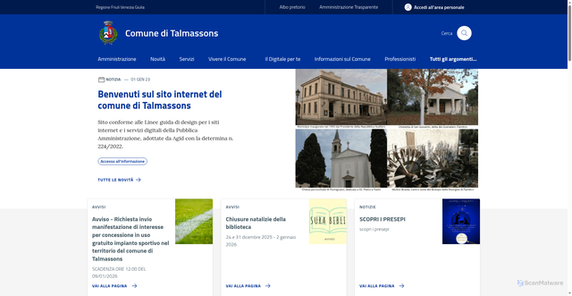 Security scan screenshot of https://www.comune.talmassons.ud.it/