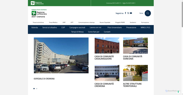 Security scan screenshot of https://www.asst-cremona.it/