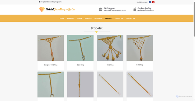 Security scan screenshot of https://bridaljewellerymfg.com/bracelet.php
