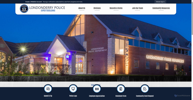 Security scan screenshot of https://londonderrynhpd.gov/