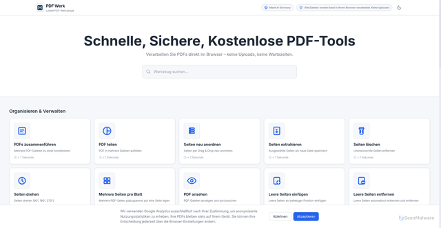 Security scan screenshot of http://pdfwerk.de/