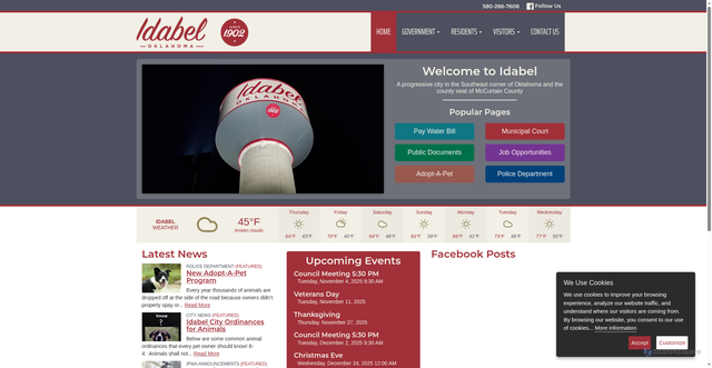 Security scan screenshot of https://www.idabel-ok.gov/