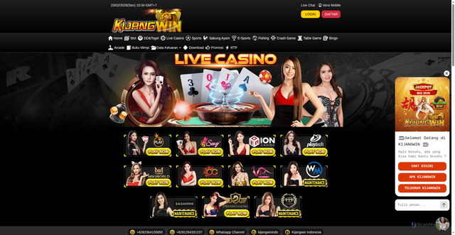 Security scan screenshot of https://notdxkijangwin.click/desktop/game/livecasino/wm