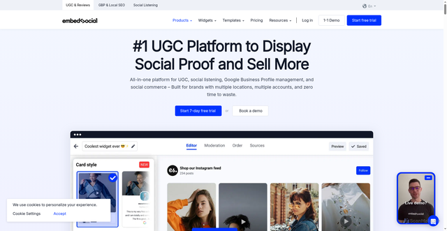 Security scan screenshot of https://embedsocial.com/