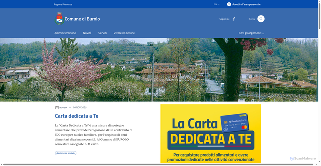 Security scan screenshot of https://www.comune.burolo.to.it/