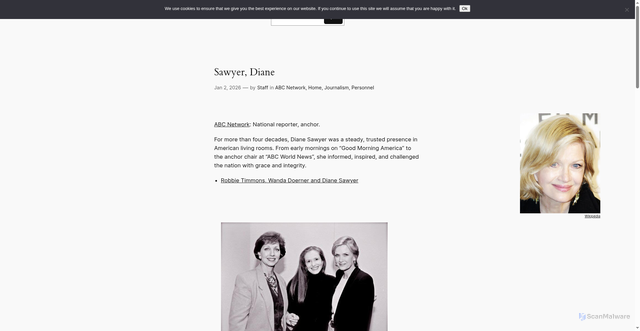 Security scan screenshot of https://broadcastingvault.com/sawyer-diane/