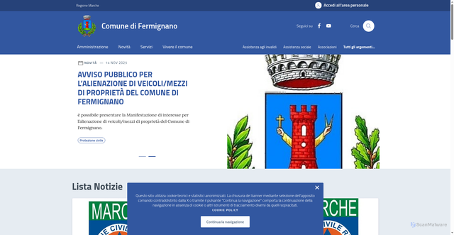 Security scan screenshot of https://comune.fermignano.pu.it/