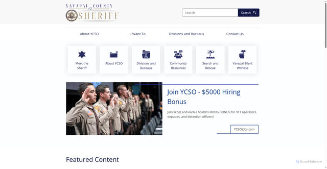 Security scan screenshot of https://www.ycsoaz.gov/