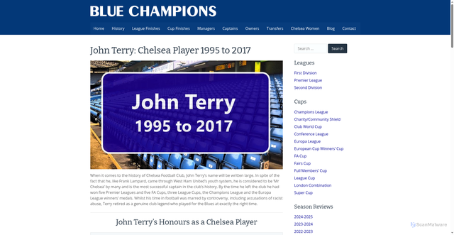 Security scan screenshot of https://www.bluechampions.com/players/john-terry/