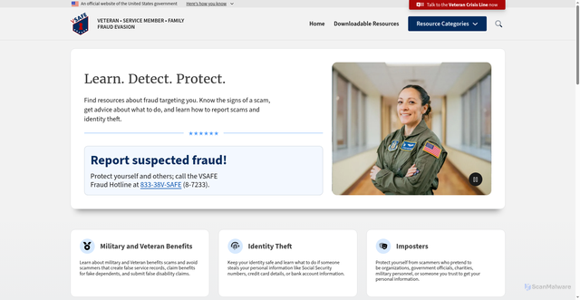 Security scan screenshot of https://vsafe.gov/