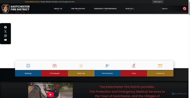 Security scan screenshot of https://eastchesternyfd.gov/