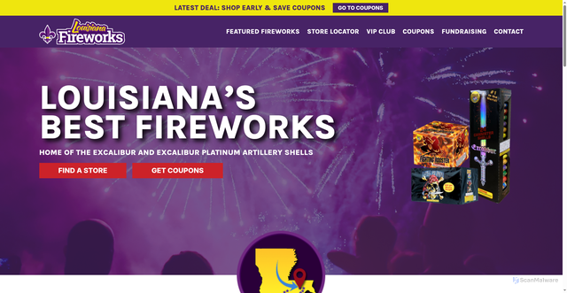 Security scan screenshot of https://lafireworksstore.com/