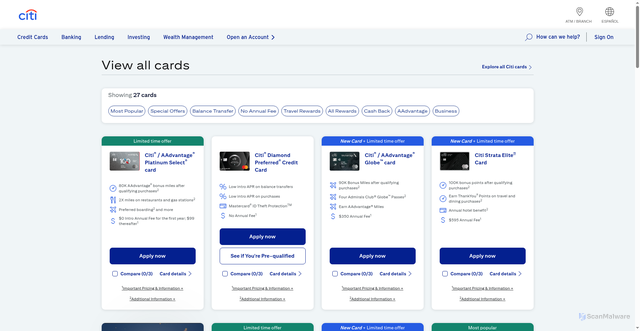 Security scan screenshot of https://www.accountonline.com